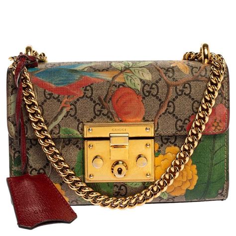 Gucci GG Supreme Tian Small Padlock Shoulder Bag 